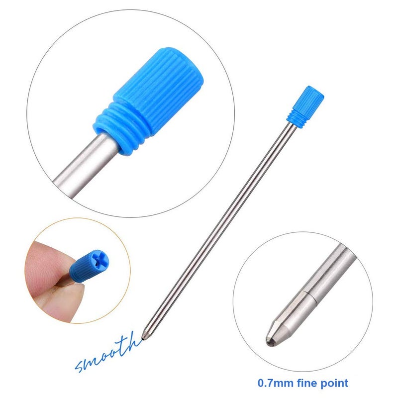 GS GLOWSEEN GS GLOWEEN 2.75 inch Fine Point Ballpoint Pen Refills for Twist Pens Use Metal D1 Refills, Such As Multi-Tool/Tactical Pen/Crystal Diamond Gift Pen/Light Tip Led Pens - Blue Ink (Pack of 12) - Image 3